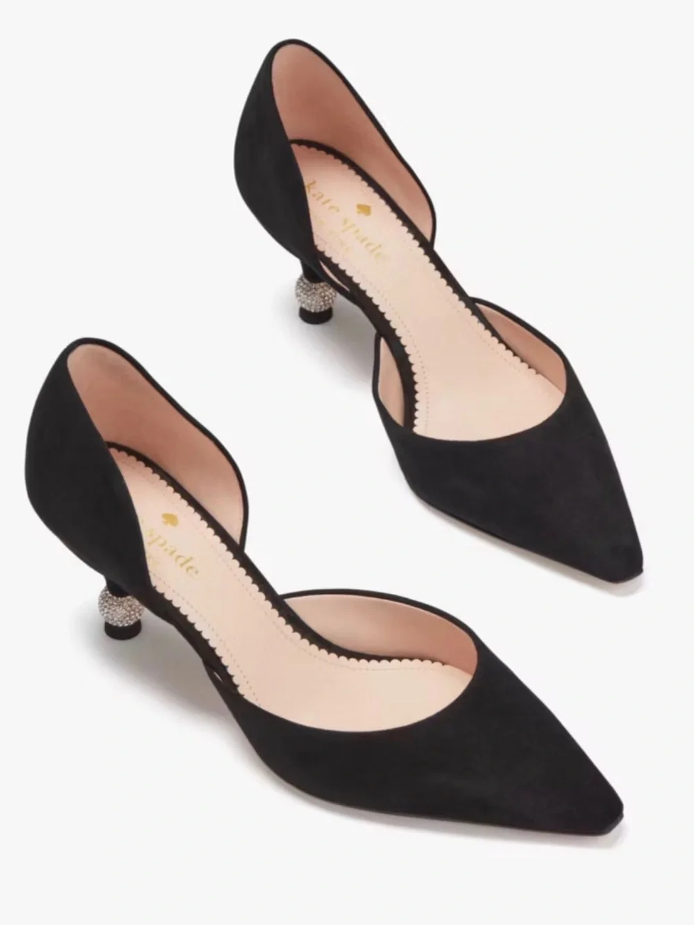 Kate Spade Black Suede kitten heels